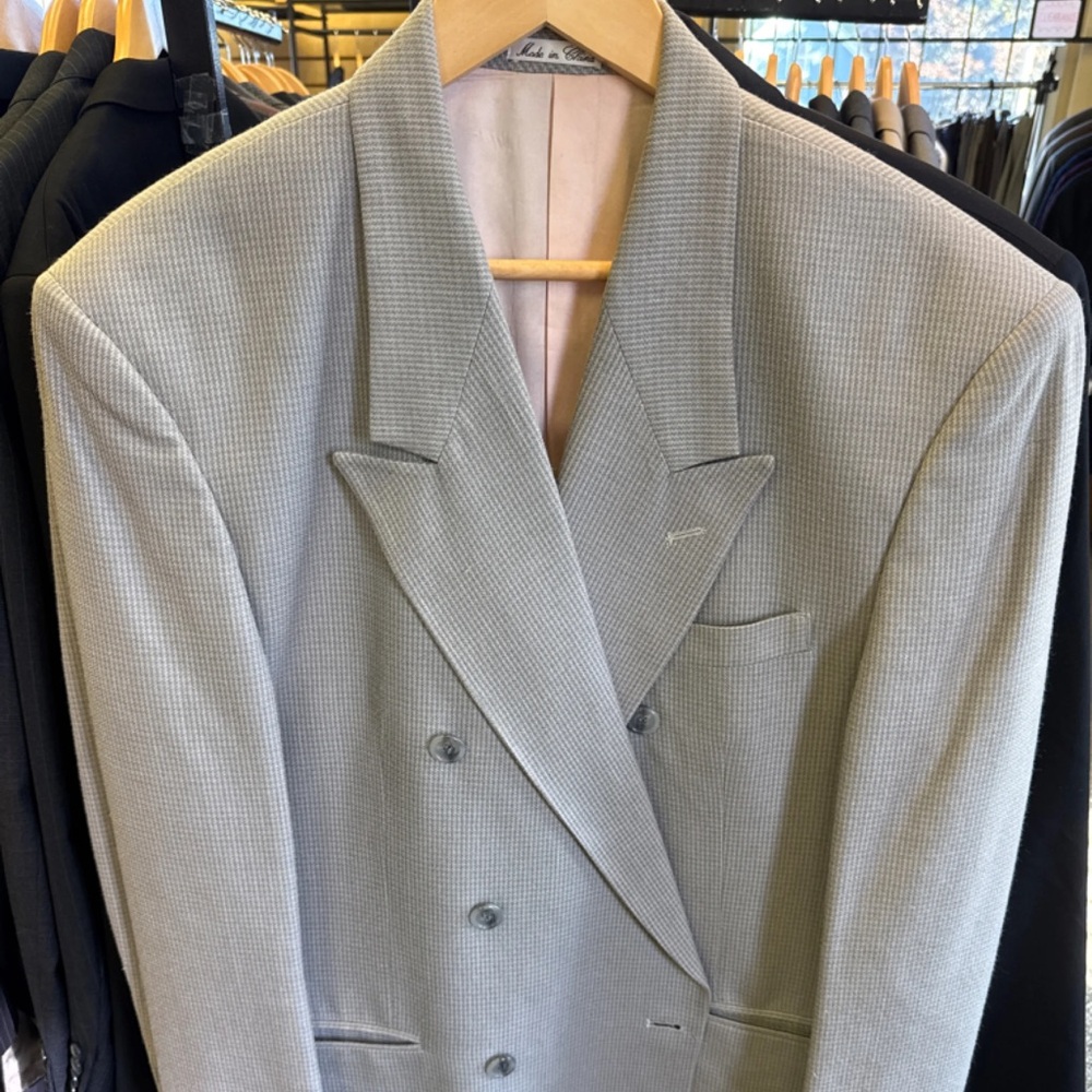 Cellini Collection Double-Breasted Light Gray Spo… - image 1